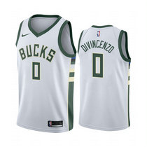 Nike Milwaukee Bucks #0 Donte DiVincenzo White Game Authentic Stitched NBA Jersey