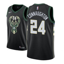 Nike Milwaukee Bucks #24 Pat Connaughton Black Game Authentic Stitched NBA Jersey