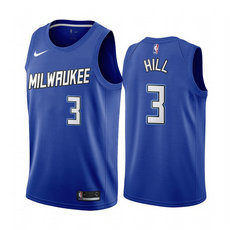 Nike Milwaukee Bucks #3 George Hill 2020-21 City With Advertising Authentic Stitched NBA jersey