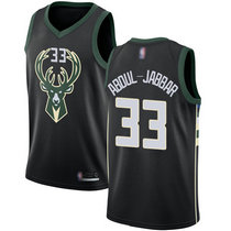 Nike Milwaukee Bucks #33 Kareem Abdul-Jabbar Black Game Authentic Stitched NBA Jersey