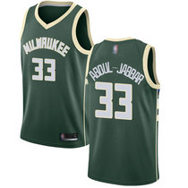 Nike Milwaukee Bucks #33 Kareem Abdul-Jabbar Green Game Authentic Stitched NBA Jersey