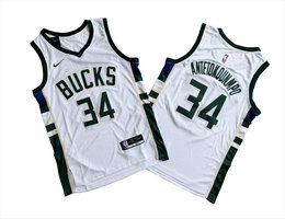 Nike Milwaukee Bucks #34 Giannis Antetokounmpo White Authentic Stitched NBA jerseys