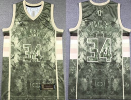 Nike Milwaukee Bucks #34 Giannis Antetokounmpo winnow style Authentic Stitched NBA Jersey
