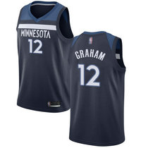 Nike Minnesota Timberwolves #12 Treveon Graham Navy Blue Game Authentic Stitched NBA Jersey
