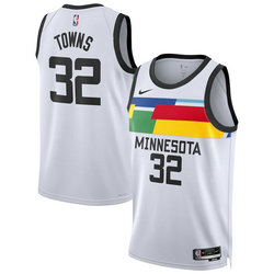 Nike Minnesota Timberwolves #32 Karl Towns White 2022-23 City Authentic Stitched NBA Jersey