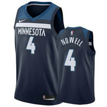 Nike Minnesota Timberwolves #4 Jaylen Nowell Navy Blue Game Authentic Stitched NBA Jersey