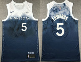 Nike Minnesota Timberwolves #5 Anthony Edwards 2024 City With Advertising Authentic Stitched NBA Jersey