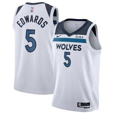 Nike Minnesota Timberwolves #5 Anthony Edwards White Stitched NBA Jersey