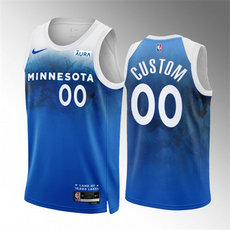 Nike Minnesota Timberwolves Custom Blue 2024 City Stitched NBA Jersey
