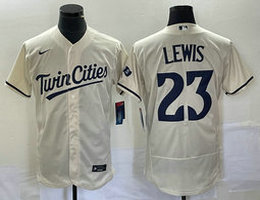 Nike Minnesota Twins #23 Royce Lewis Cream 2023 Flexbase Authentic stitched MLB jersey