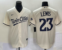 Nike Minnesota Twins #23 Royce Lewis Cream 2023 Game Authentic stitched MLB jersey