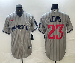 Nike Minnesota Twins #23 Royce Lewis Gray 2023 Game Authentic stitched MLB jersey