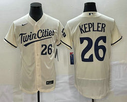 Nike Minnesota Twins #26 Max Kepler Cream Flexbase Blank #26 front Authentic stitched MLB jersey