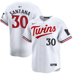 Nike Minnesota Twins #30 Carlos Santana White 2024 Game Authentic Stitched MLB Jersey