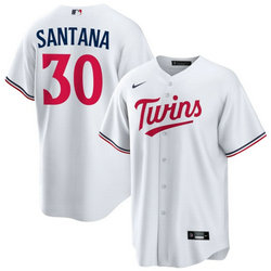 Nike Minnesota Twins #30 Carlos Santana White Game Authentic Stitched MLB Jersey