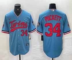 Nike Minnesota Twins #34 Kirby Puckett Light Blue Game Authentic stitched MLB jersey