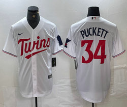 Nike Minnesota Twins #34 Kirby Puckett White Game Authentic Stitched MLB Jersey