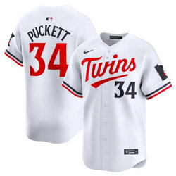 Nike Minnesota Twins #34 Kirby Puckett White Game Authentic Stitched MLB Jersey