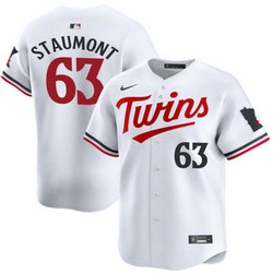 Nike Minnesota Twins #63 Josh Staumont White 2024 Game Authentic Stitched MLB Jersey