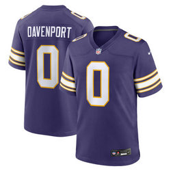 Nike Minnesota Vikings #0 Marcus Davenport Purple Throwback Vapor Untouchable Authentic Stitched NFL Jersey