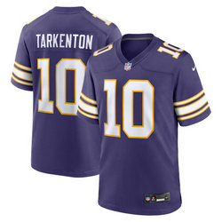 Nike Minnesota Vikings #10 Fran Tarkenton Purple Throwback Vapor Untouchable Authentic Stitched NFL Jersey