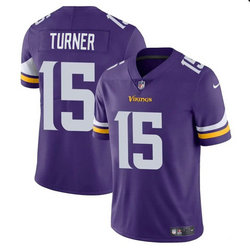 Nike Minnesota Vikings #15 Dallas Turner Purple Vapor Untouchable Authentic Stitched NFL Jersey