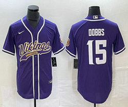 Nike Minnesota Vikings #15 Joshua Dobbs Purple Joint Authentic Stitched baseball jersey