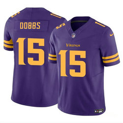 Nike Minnesota Vikings #15 Joshua Dobbs Purple Rush Authentic Stitched NFL Jerseys