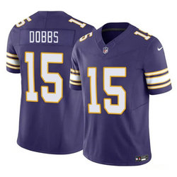 Nike Minnesota Vikings #15 Joshua Dobbs Purple Throwback Authentic Stitched NFL Jerseys
