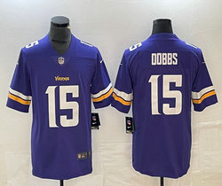 Nike Minnesota Vikings #15 Joshua Dobbs Purple Vapor Untouchable Authentic Stitched NFL Jerseys