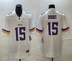 Nike Minnesota Vikings #15 Joshua Dobbs White Vapor Untouchable Authentic Stitched NFL Jerseys