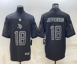 Nike Minnesota Vikings #18 Justin Jefferson Black Reflective Authentic Stitched NFL jersey