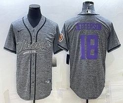 Nike Minnesota Vikings #18 Justin Jefferson Hemp grey Joint Authentic Stitched baseball jersey