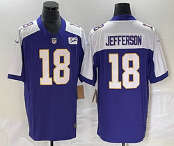 Nike Minnesota Vikings #18 Justin Jefferson Purple 4(IV) Authentic Stitched NFL Jersey