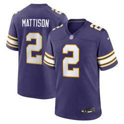 Nike Minnesota Vikings #2 Alexander Mattison Purple Throwback Vapor Untouchable Authentic Stitched NFL Jersey
