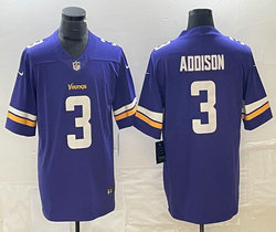 Nike Minnesota Vikings #3 Jordan Addison Purple Vapor Untouchable Authentic Stitched NFL Jersey