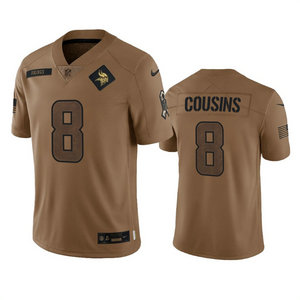 Nike Minnesota Vikings #8 Kirk Cousins 2023 Brown Salute To Service Authentic Stitched NFL Jersey
