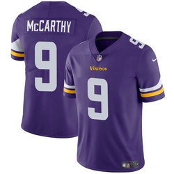 Nike Minnesota Vikings #9 J.J. McCarthy Purple Vapor Untouchable Authentic Stitched NFL Jersey