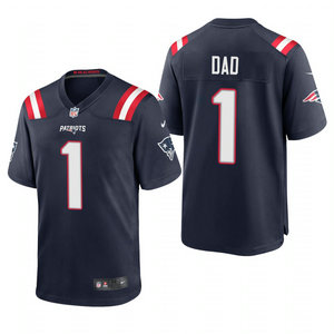 Nike New England Patriots #1 Dad Blue 2021 Fathers Day Authentic Stitched NFL Jersey