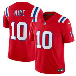 Nike New England Patriots #10 Drake Maye Red F.U.S.E. Authentic stitched NFL jersey