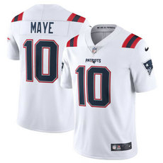 Nike New England Patriots #10 Drake Maye White Vapor Untouchable Authentic Stitched NFL Jersey