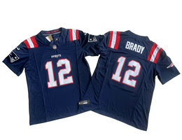 Nike New England Patriots #12 Tom Brady Blue 2023 F.U.S.E. Authentic Stitched NFL Jersey