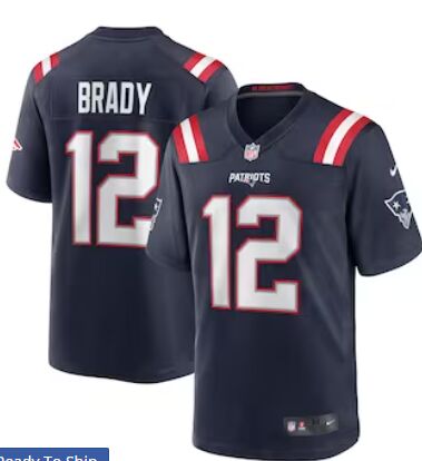 Nike New England Patriots #12 Tom Brady Navy Blue Vapor Untouchable Authentic Stitched NFL Jersey