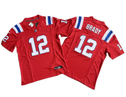 Nike New England Patriots #12 Tom Brady Red 2023 F.U.S.E. Authentic Stitched NFL Jersey