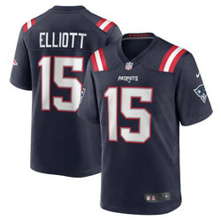 Nike New England Patriots #15 Ezekiel Elliott Navy Stitched Jersey