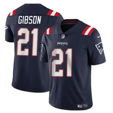 Nike New England Patriots #21 Antonio Gibsonz Navy Vapor Untouchable Authentic Stitched NFL Jersey