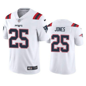 Nike New England Patriots #25 Marcus Jones White Vapor Untouchable Authentic Stitched NFL Jersey