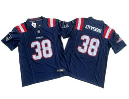 Nike New England Patriots #39 Rhamondre Stevenson Blue 2023 F.U.S.E. Authentic Stitched NFL Jersey