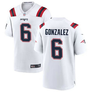 Nike New England Patriots #6 Christian Gonzalez White Vapor Untouchable Authentic Stitched NFL Jersey