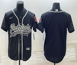 Nike New England Patriots Blank Black Reflective Authentic Stitched baseball Jersey